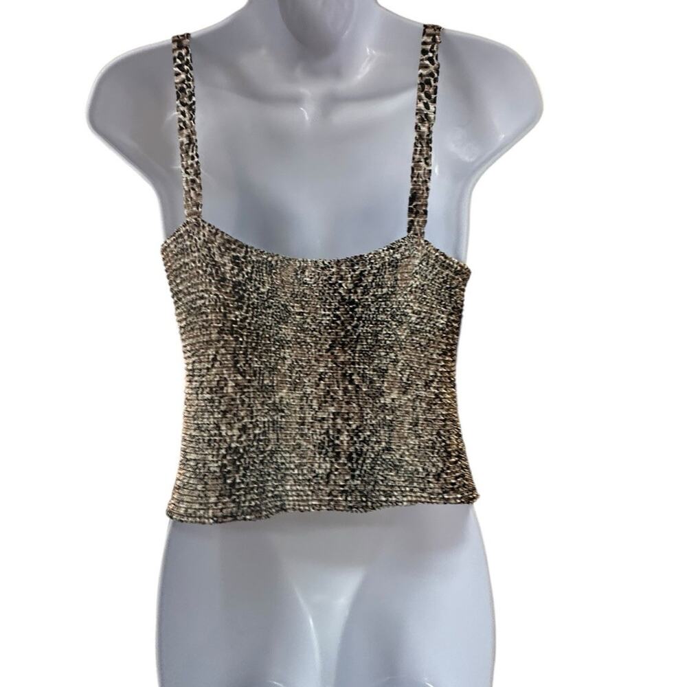 Cache Metallic Knit Tank Top in Gold and Black - Picture 2 of 7